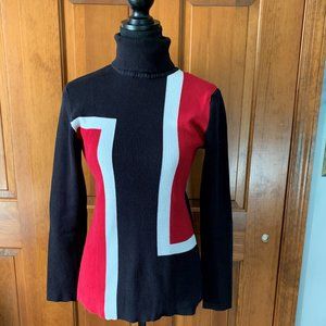 Style & Co. Sweater, Size Medium, Red/Black/White